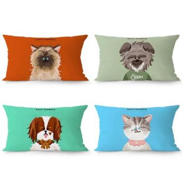 Imagem de Conjunto de fronhas, desenho animado, animal fofo, ilustração de anima