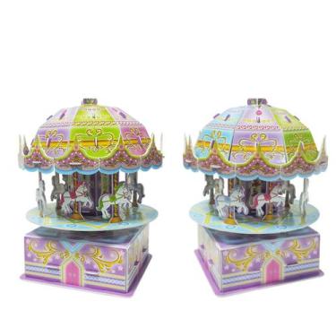 Imagem de Carrossel de quebra-cabeça 3D Music Box Building Model Kids DIY - Gloo