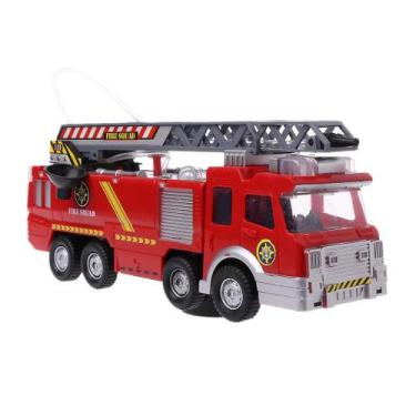 Imagem de Conjunto de carros de bombeiros de brinquedo com spray de água, luzes 