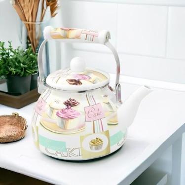 Imagem de Chaleira Esmaltada Vintage 2,5L à Indução Charm Cake - A5 Importadora