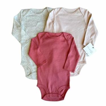 Imagem de Body Infantil Menina Liso Kit Com 3 peças Carter's, 24M