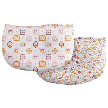 Imagem de Travesseiro Anatômico para Bebê 25 cm x 17cm x 07 cm Bublim, Floral