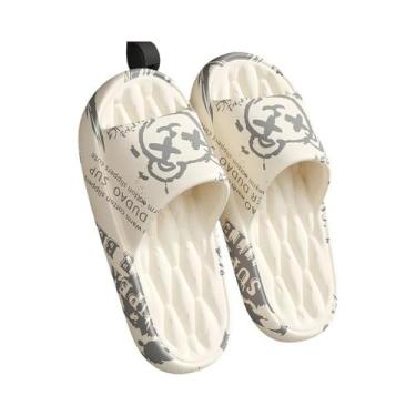 Imagem de Chinelo De Dedo Unissex plus Size Com Estampa De Urso Grafite Em EVA P