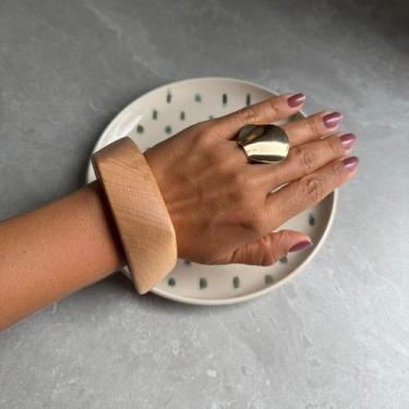 Imagem de Anel Régulavel Placa Ondulada Placa Ondulada - NILZA BIJU, Dourado