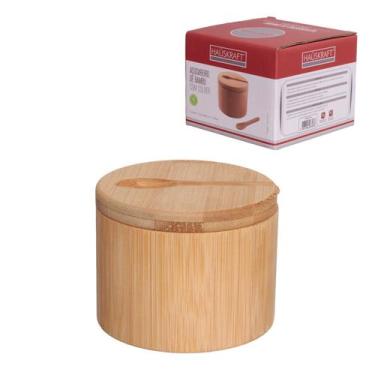 Imagem de Açucareiro Ecológico de Bambu 210ml com Colher  Pote Porta Açúcar Sust