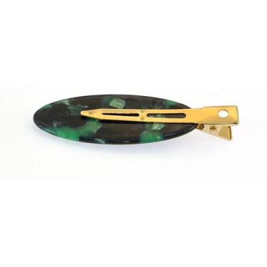 Imagem de Presilha De Cabelo Design Folha - Verde E Preto - Relikie Semijoias
