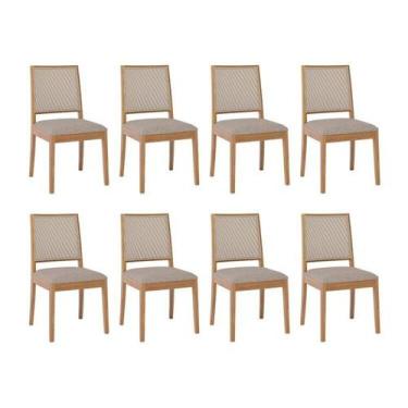 Imagem de Kit 8 Cadeiras para Sala de Jantar Estofadas Buriti - Cimol