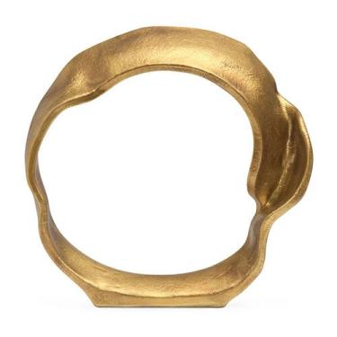 Imagem de Escultura Decorativa Abstrata em Poliresina Dourada 32cm 21513 Mart