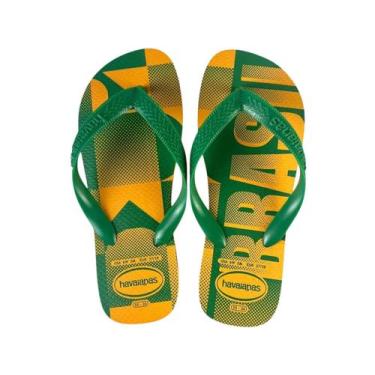 Imagem de Chinelo Havaianas Vai Brasil, Amarelo, Verde, 43/44