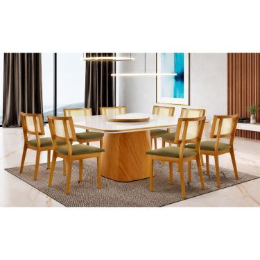 Imagem de Sala de jantar quadrada 8 cadeiras maciça- Dubai - Imperial