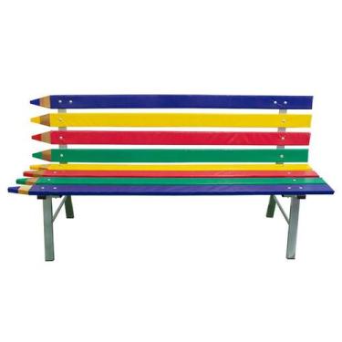 Imagem de Banco lápis xp colorido em madeira infantil - Jujubrinq  central