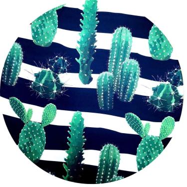 Imagem de Kit 4 Capas para Sousplat Cactos Verde da Caatinga 35cm Poliéster Reutilizável para Mesa Maison Charlo