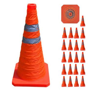 Imagem de Cone Transito Portatil Kit 21 Uni Sinalizaçao Estrada Trafego Obra Rod