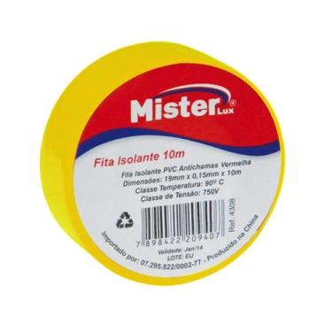Imagem de Fita Isolante Amarela 10 Metros - Mister