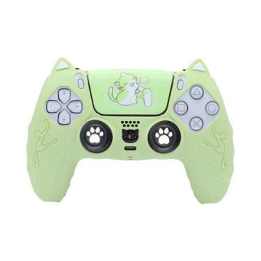 Imagem de Capa De Silicone Antiderrapante Para Controle De PS5 Com Adesivo E Gri