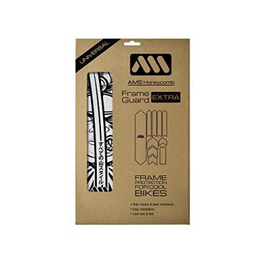 Imagem de All Mountain Style Protetor de quadro de bicicleta extra - ajuste universal, conjunto de 10 peças para tubo de penas, suporte de corrente, uso de cabo, PVC favo de mel de alto impacto