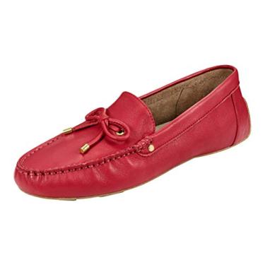 Imagem de Aerosoles Mocassim feminino Brookhaven Driving Style, couro vermelho, médio largo, Couro vermelho, Medium Wide
