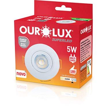 Imagem de Luminária SUPERLED Spot 5W Bivolt 6400K Redondo Branco OUROLUX