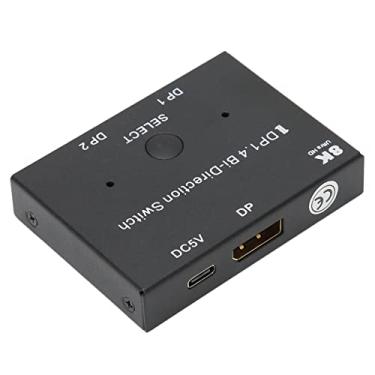Imagem de ASHATA Interruptor DisplayPort 8K DP 1,4, interruptor DP bidirecional 8K@30Hz 5K@60Hz 4K@120Hz 2K@165Hz, conversor divisor compatível com HDR/3D, para monitor PC laptop