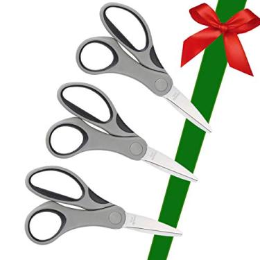 Imagem de 3pcs Pequenas tesouras artesanais multiuso para escritório Escola Escola de costura de tecido de tecido de corte de papel, tesouras afiadas de aço inoxidável para escritório