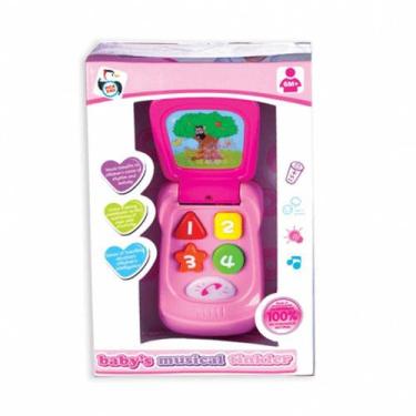 Imagem de Celular Infantil Telefone Musical Rosa Com Som Luz Pica Pau