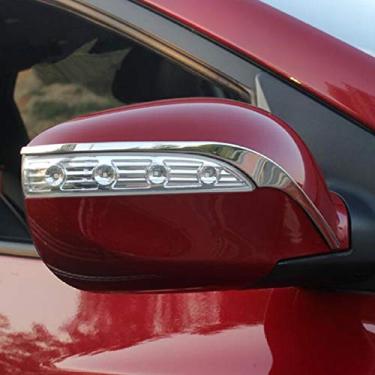 Imagem de JIERS Para Hyundai IX35 2012-2015, espelho retrovisor de carro de aço inoxidável com tiras antirriscos e acessórios de adesivo