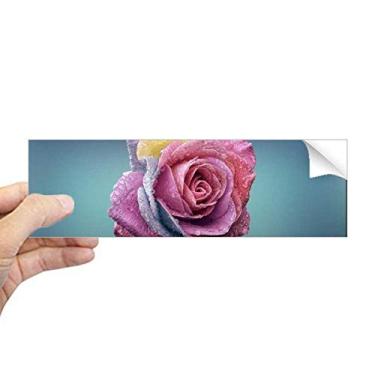 Imagem de Adesivo de para-choque retangular rosa escuro com flores escurecidas, decalque de janela para notebook