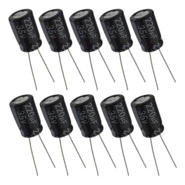 Imagem de Capacitor Eletrolítico 220uF 35V - Kit 10 Peças