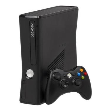 Imagem de Xbox 360 Slim 4gb Original Preto Fosco + 1 Controle Sem Fio Xbox 360