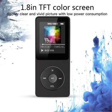 Imagem de Mp3 Music Player Portátil Mp4 Fm Rádio Externo Ultra-fino compatível com Bluetooth Estudante HiFi