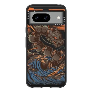 Imagem de CASETiFY Capa Impact para Google Pixel 8 - Great Sushi Dragon - Preto fosco