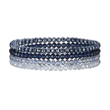 Imagem de Noessla Pulseira elástica boho com contas coloridas de contas de cristal empilháveis pulseiras moda bijuteria presentes do dia das mães para mulheres, 7 inches, Vidro, Sem pedra preciosa
