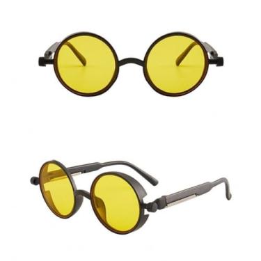 Imagem de Óculos de sol vintage punk com armação redonda, óculos para homens e mulheres, lente pequena, uv400, esportes ao ar livre, 12, tamanho único