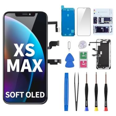 Imagem de CYKJGS [Soft OLED] Substituição de tela para iPhone Xs MAX com alto-falante frontal Sensor de proximidade 3D Touch Display digitalizador 16.5 cm Kit de ferramentas de reparo de montagem completa Vidro