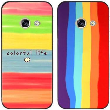 Imagem de 2 peças colorido vida arco-íris impresso TPU gel silicone capa de telefone traseira para Samsung Galaxy todas as séries (Galaxy A3 2017)