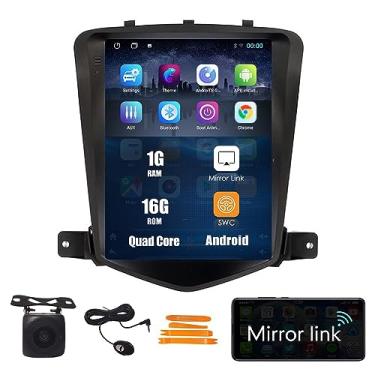 Imagem de Kunfine Tesla Style Car Android Navigation Stereo GPS Radio Reverse Camera Display 24.6 cm IPS Touchscreen Headunit Tablet Pad Media Player para Chevrolet Cruze 2009-2015, se aplicável Quad Core 1G +