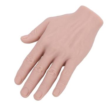 Imagem de Mão Masculina de Silicone Realista, Mão de Prática de Tatuagem Mão de Tatuagem Falsa, Dedo Flexível Mão de Manequim Masculino Dobrável para Joias, Anel, Luva, Exibição de
