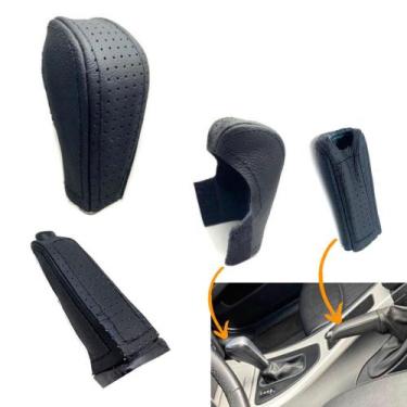 Imagem de Kit acessório couro para manopla câmbio e alavanca freio Bmw serie 1 1