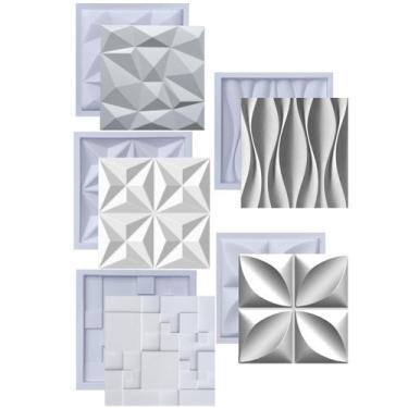 Imagem de Kit Formas Para Gesso 3D Cimenticio Abs Painel De Parede
