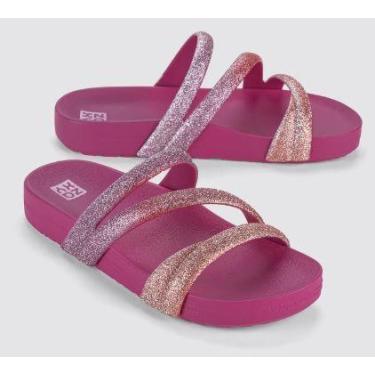 Imagem de Tamanco Slide Zaxy Glitter, 37, Rosa pitaya