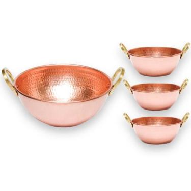 Imagem de Kit 01 Tacho 3L + 03 Tachos 0,5L - Artesanato em Cobre