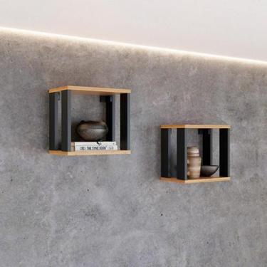 Imagem de Kit 02 Nichos Industrial MDF para Livros e Home Office - Dalla Costa S