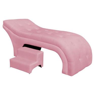 Imagem de Maca Para Estética Estofada Botonê Suede 80cm - Estopar, Suede Rosa