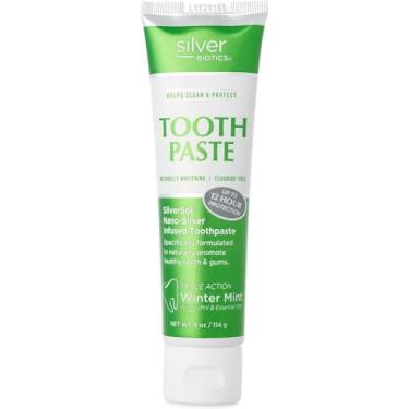 Imagem de American Biotech Labs - Silver Biotics – Pasta dentária – Pasta de dente SilverSol com nano-prata – Clareamento natural, ajuda a limpar e proteger – menta de inverno de tripla ação – 113 g.