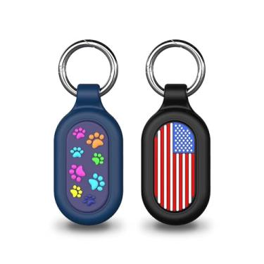 Imagem de FGERWZ [Pacote com 2] Capa para Samsung Galaxy SmartTag2, Smart Tag2, de silicone macio, proteção completa e à prova d'água para Samsung Smart Tag 2 com chaveiro, para chaves, carteira, bagagem,