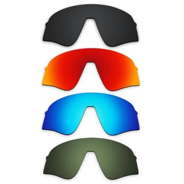 Imagem de Alphax Lentes de reposição polarizadas pretas e vermelho fogo e azul e verde para Oakley Sutro Lite Sweep OO9465 Sport Sunglsses