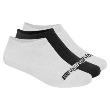 Imagem de Meia Cano Curto Baixo Masculina Feminina Algodao Preta Branca Soquete 