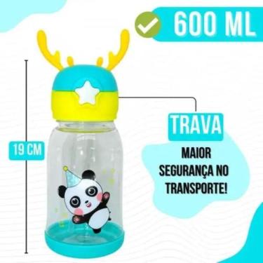 Imagem de Garrafinha de Água Infantil 600ml com Canudo de Silicone - GENERICO, V