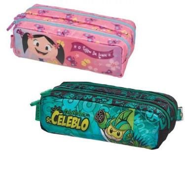 Imagem de Kit 2 Estojo Escolar Lápis Nécessaire Infantil Menino Menina - Pacific