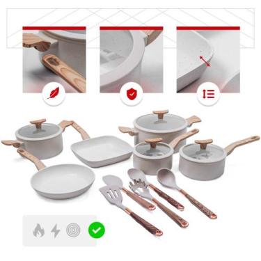 Imagem de Conjunto de Panelas Premium com Revestimento em Mármore - Antiaderente